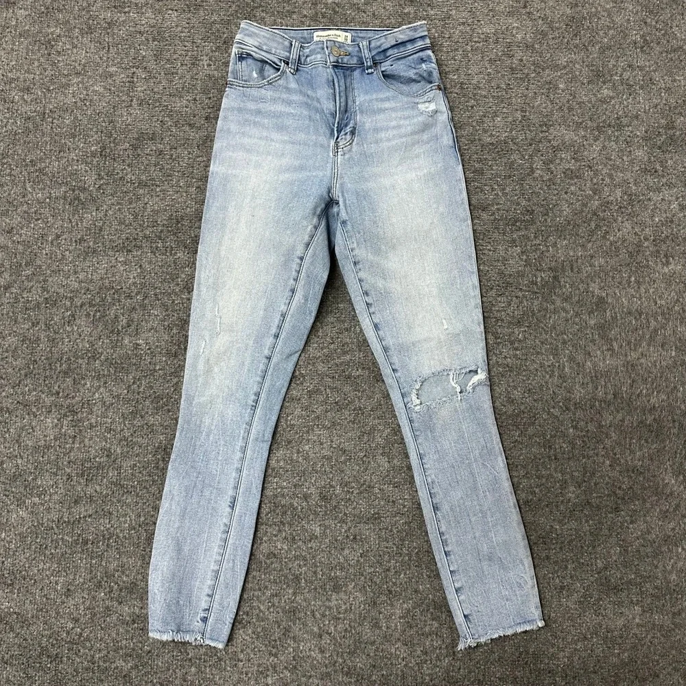 Abercrombie & Fitch Jeans Womens Size 24 Blue Super Skinny Ankle High Rise Curve